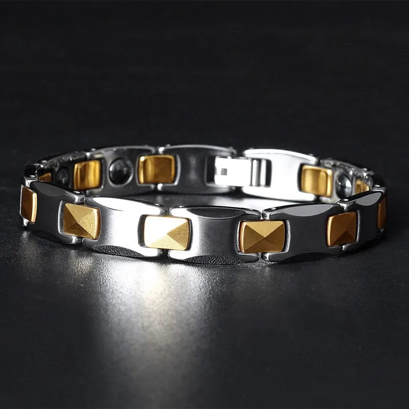 Luxury Man Bracelet Gold Plated Tungsten Steel Jewelry