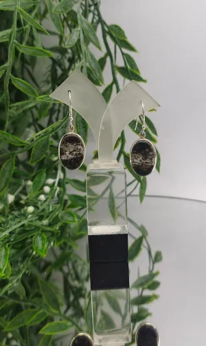 Magnetite Pyrite Oval Earrings