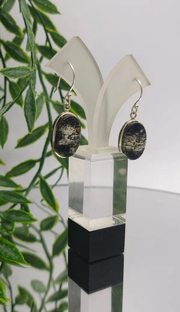 Magnetite Pyrite Oval Earrings