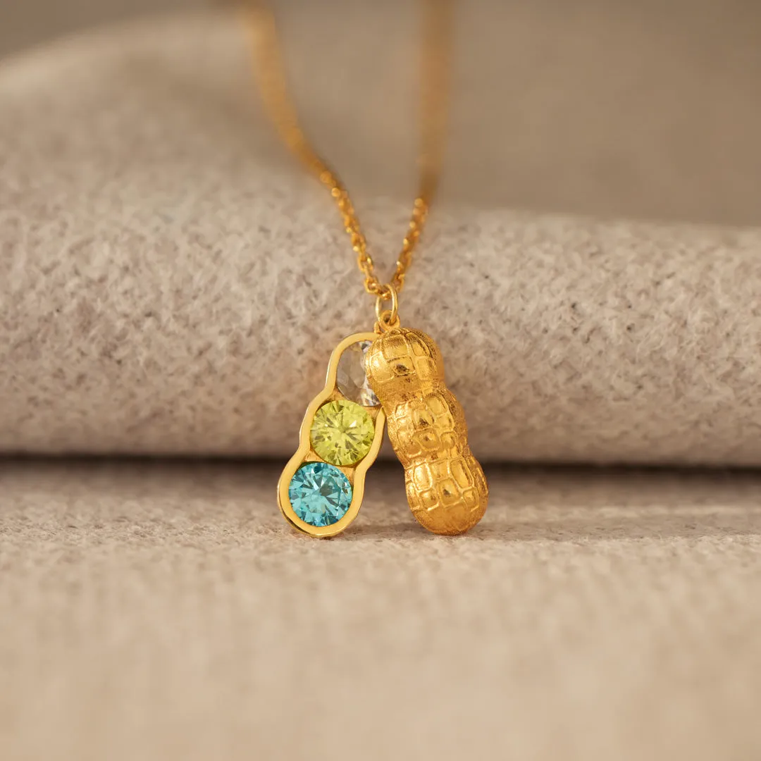 Mama's Little Peanuts 1-5 Birthstone Peanut Necklace