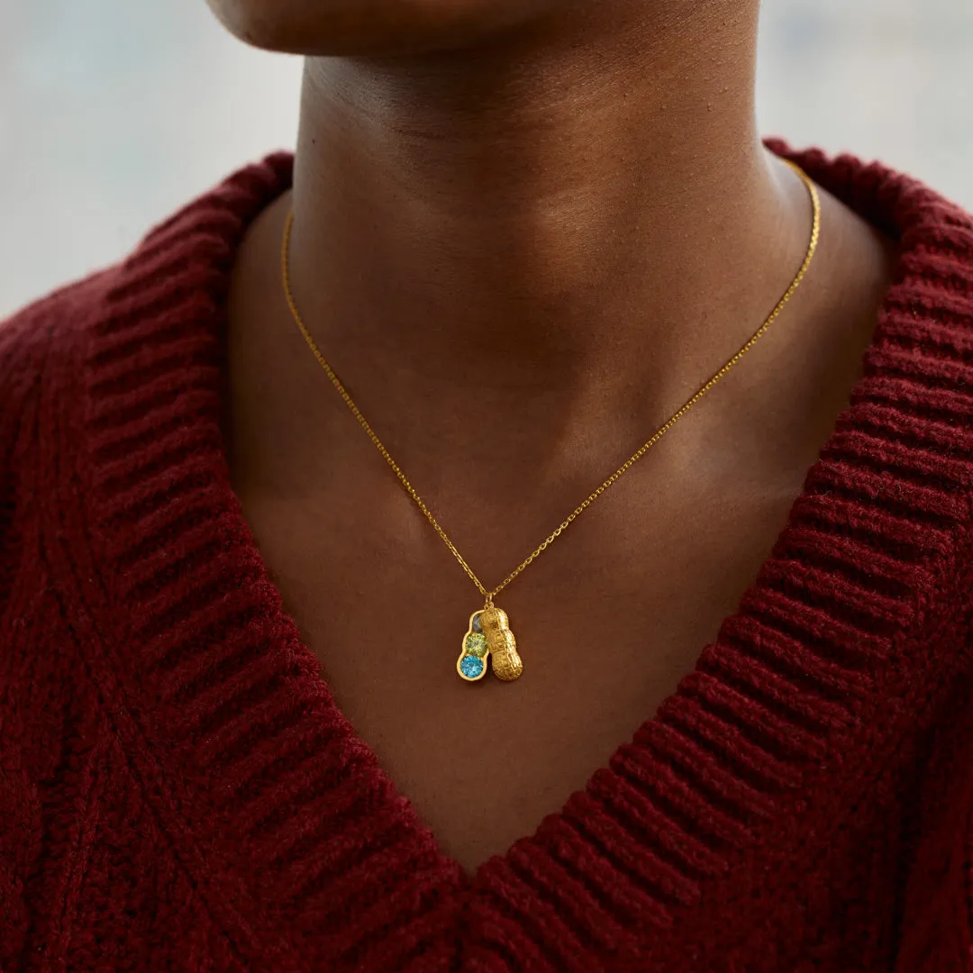 Mama's Little Peanuts 1-5 Birthstone Peanut Necklace