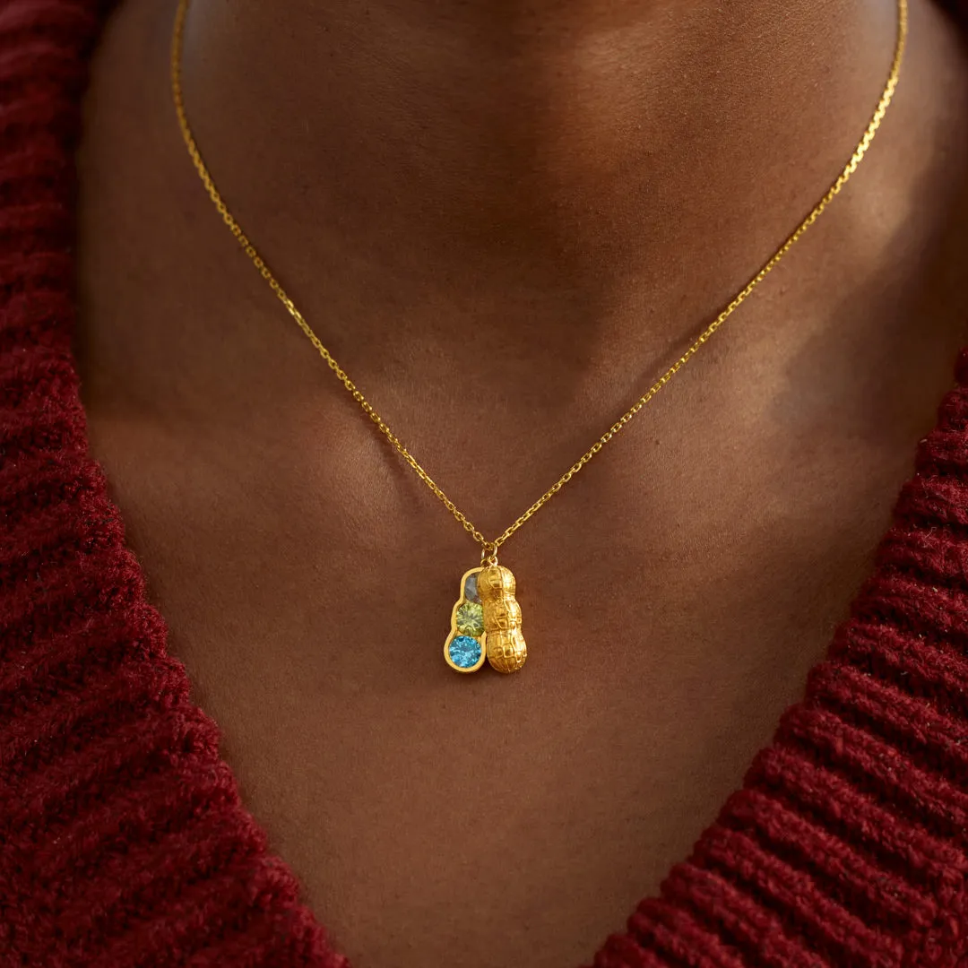 Mama's Little Peanuts 1-5 Birthstone Peanut Necklace