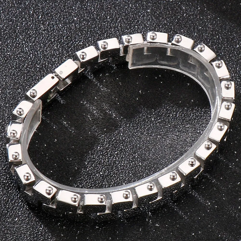 Man Bracelet Men's In Gold Plated Stainless Steel Chain Wrist Bracelets