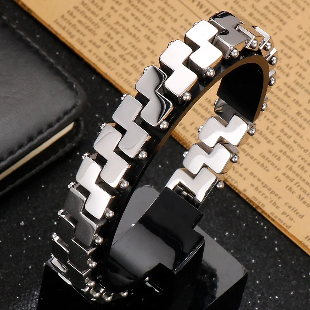 Man Bracelet Men's In Gold Plated Stainless Steel Chain Wrist Bracelets