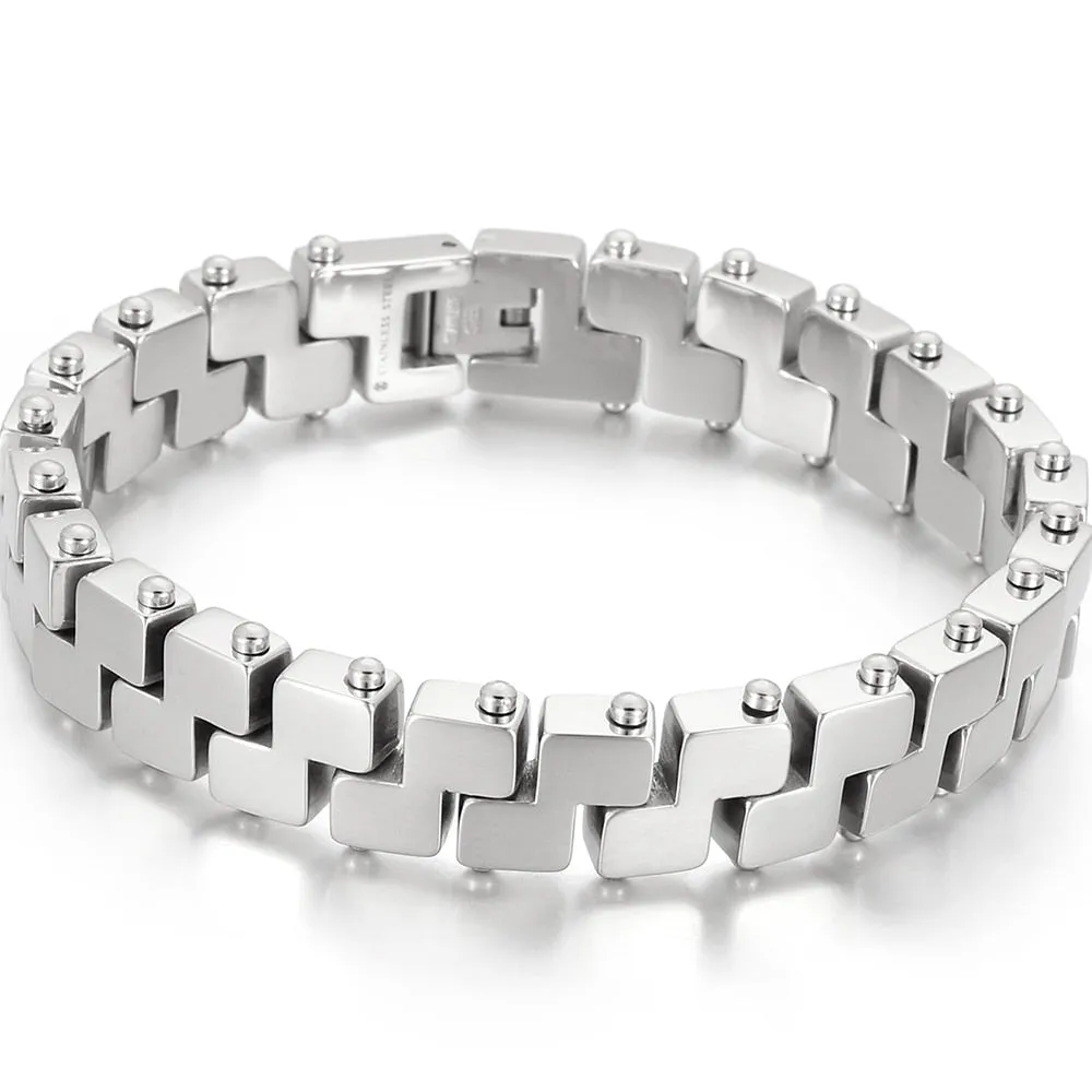 Man Bracelet Men's In Gold Plated Stainless Steel Chain Wrist Bracelets