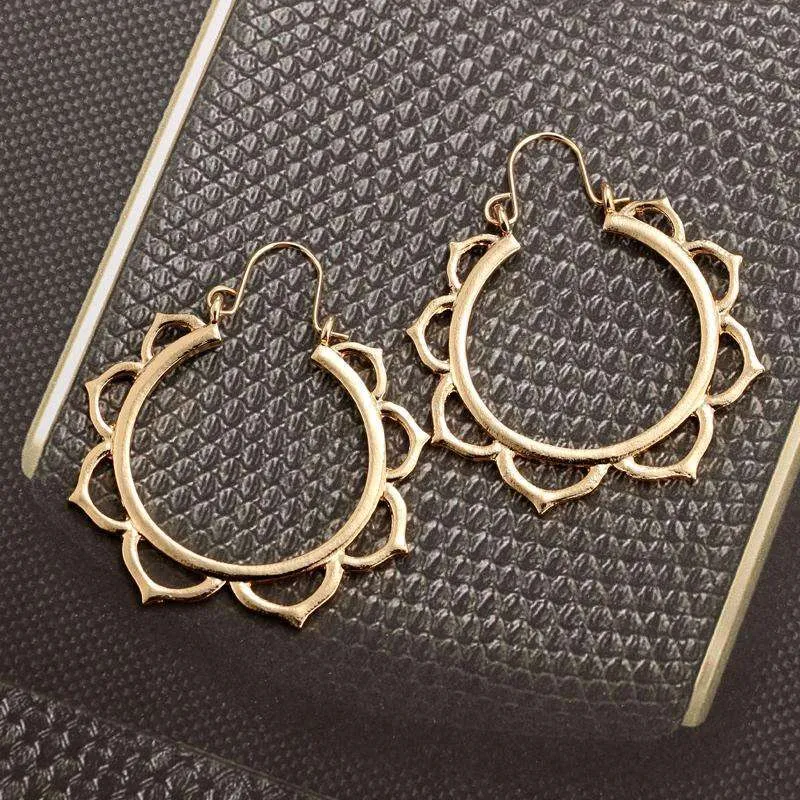 Mandala Chakra Hoop Earrings