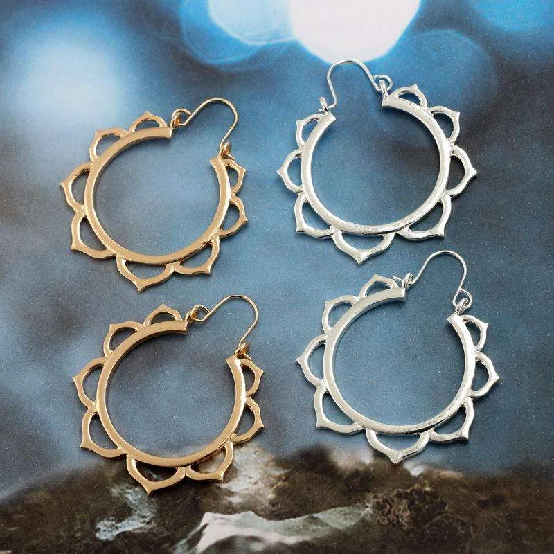 Mandala Chakra Hoop Earrings
