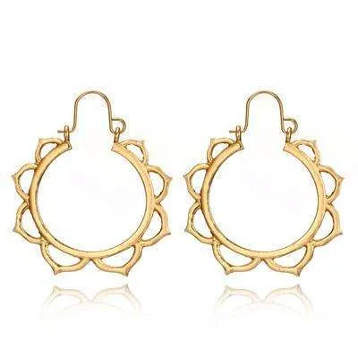 Mandala Chakra Hoop Earrings