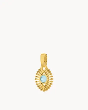 March  Peace Luzzu Eye Birthstone Pendant, Gold