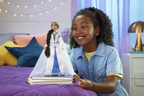 Mattel Disney Wish Queen Amaya of Rosas Fashion Doll, Posable Doll in Removable Outfit & Shoes with Accessories