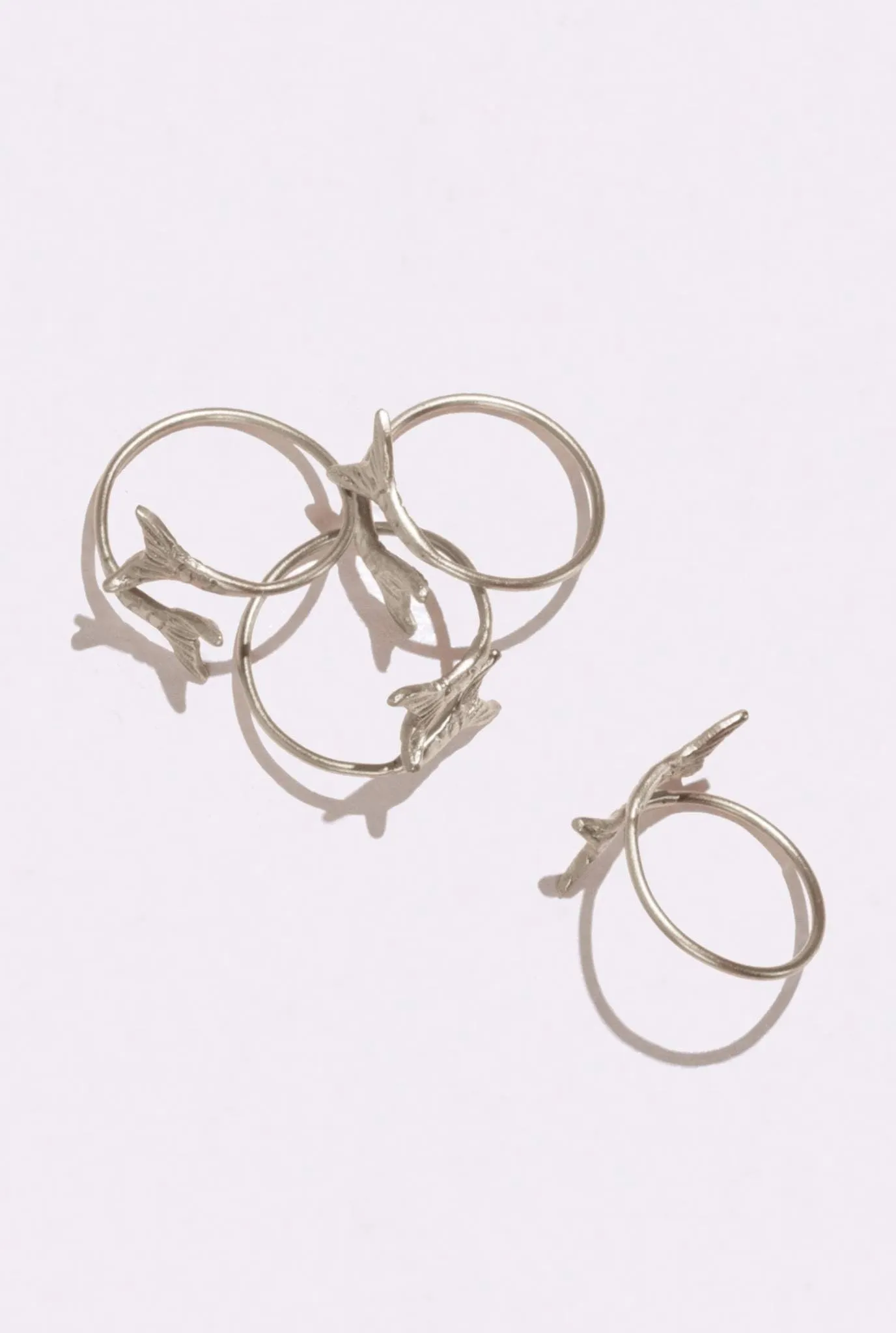 Mermaid Napkin Rings Silver-Set of 4