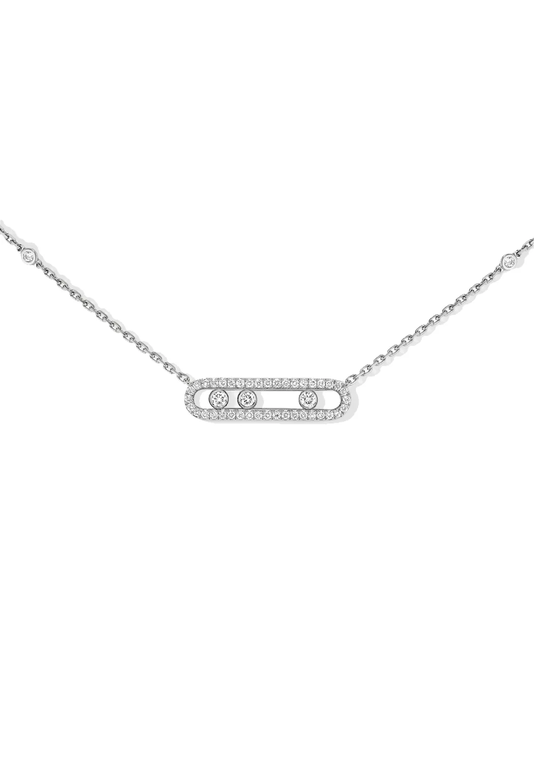 Messika Baby Move Pavé 18K White Gold Diamond Necklace