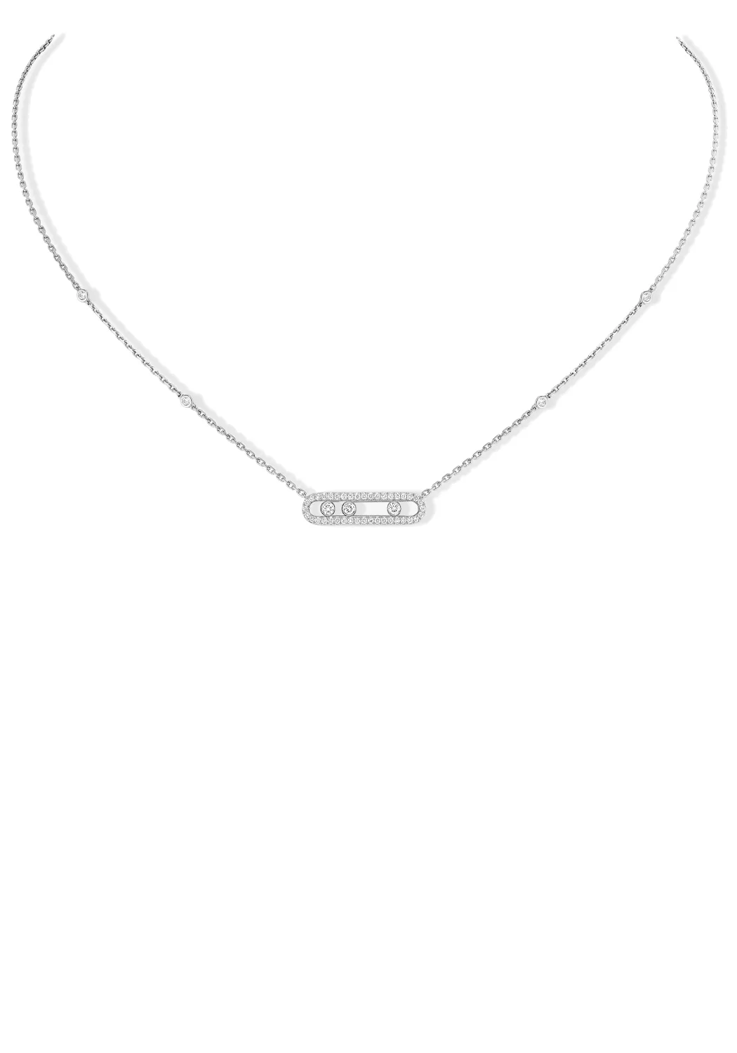 Messika Baby Move Pavé 18K White Gold Diamond Necklace