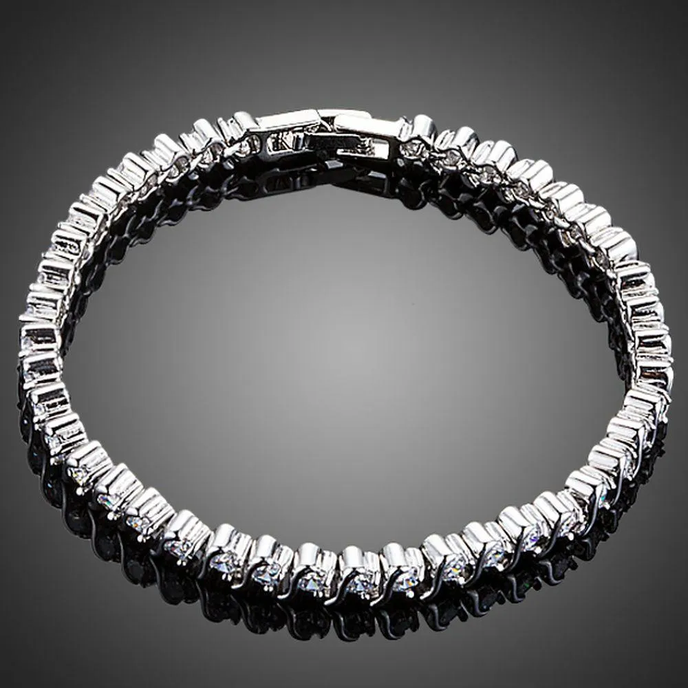 Micro Round Cubic Zircon Stone Bezel Setting Bracelet