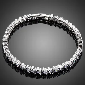 Micro Round Cubic Zircon Stone Bezel Setting Bracelet