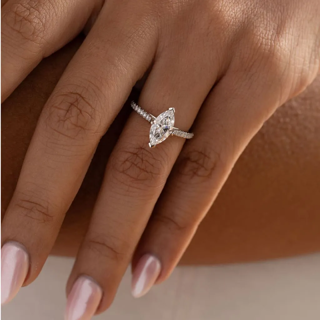 Milie | Marquise Diamond Solitaire Platinum 1.65ct