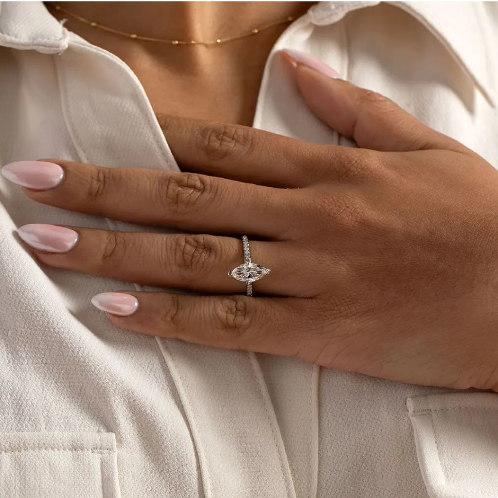 Milie | Marquise Diamond Solitaire Platinum 1.65ct