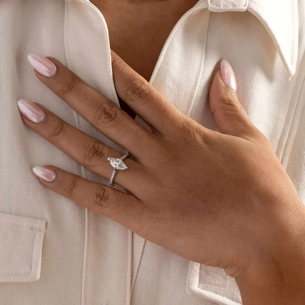 Milie | Marquise Diamond Solitaire Platinum 1.65ct
