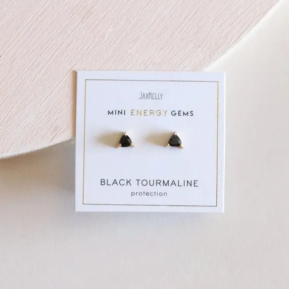 Mini Energy Gem Earring - Black Tourmaline