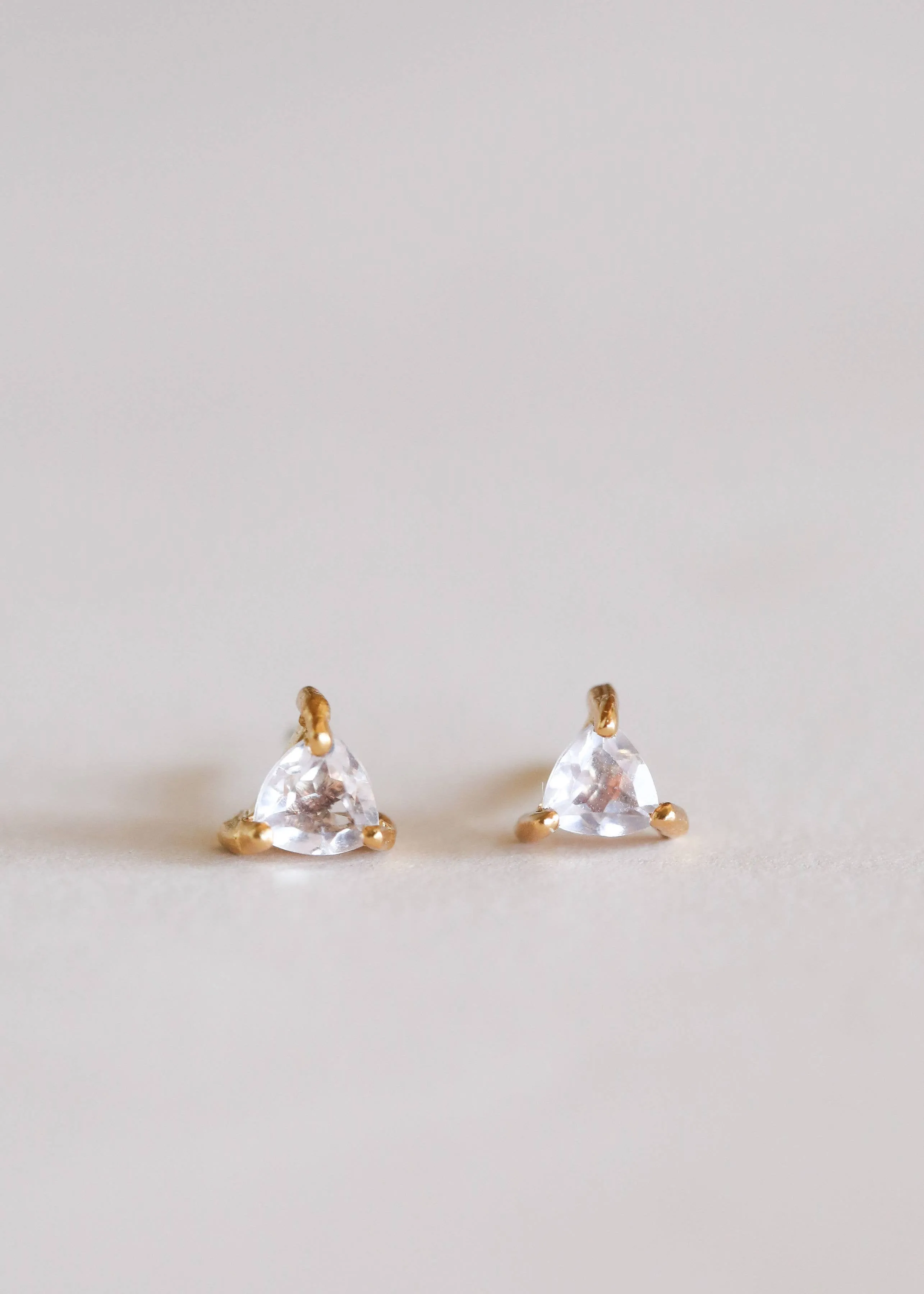Mini Energy Gem - Rose Quartz - Gold Earrings