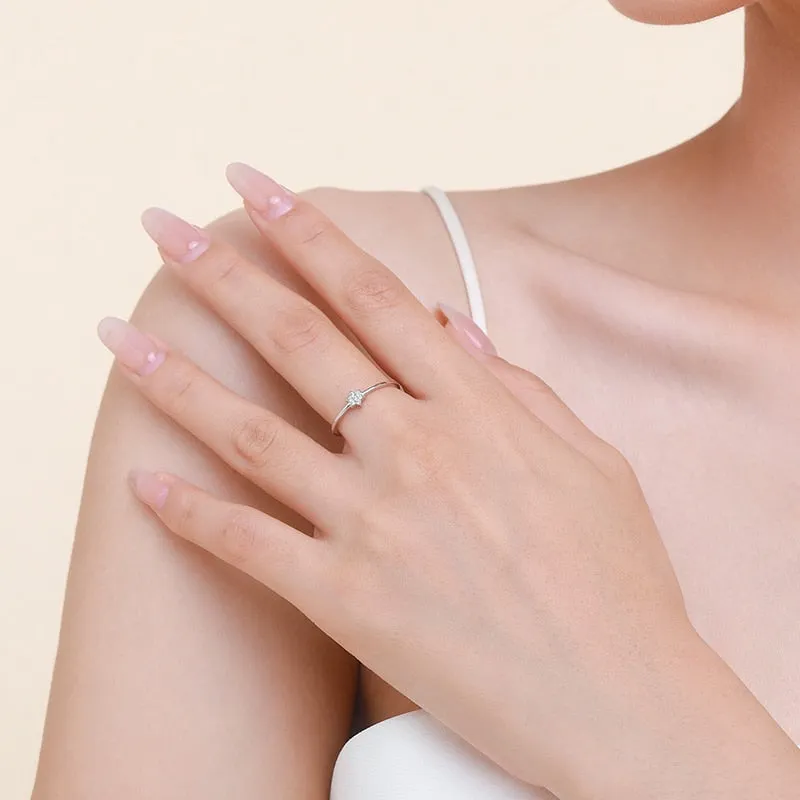 Minimalist Fine Silver Cubic Zirconia Rings for Women Gifts