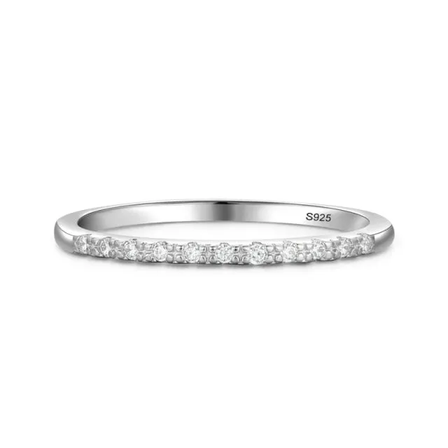 Minimalist Fine Silver Cubic Zirconia Rings for Women Gifts