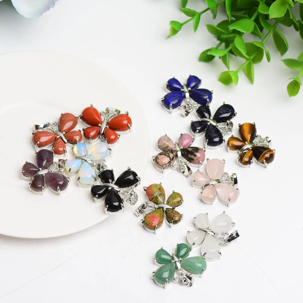 Mixed Crystal New Design Butterfly Shape Pendant Crystal Healing Bulk Wholesale