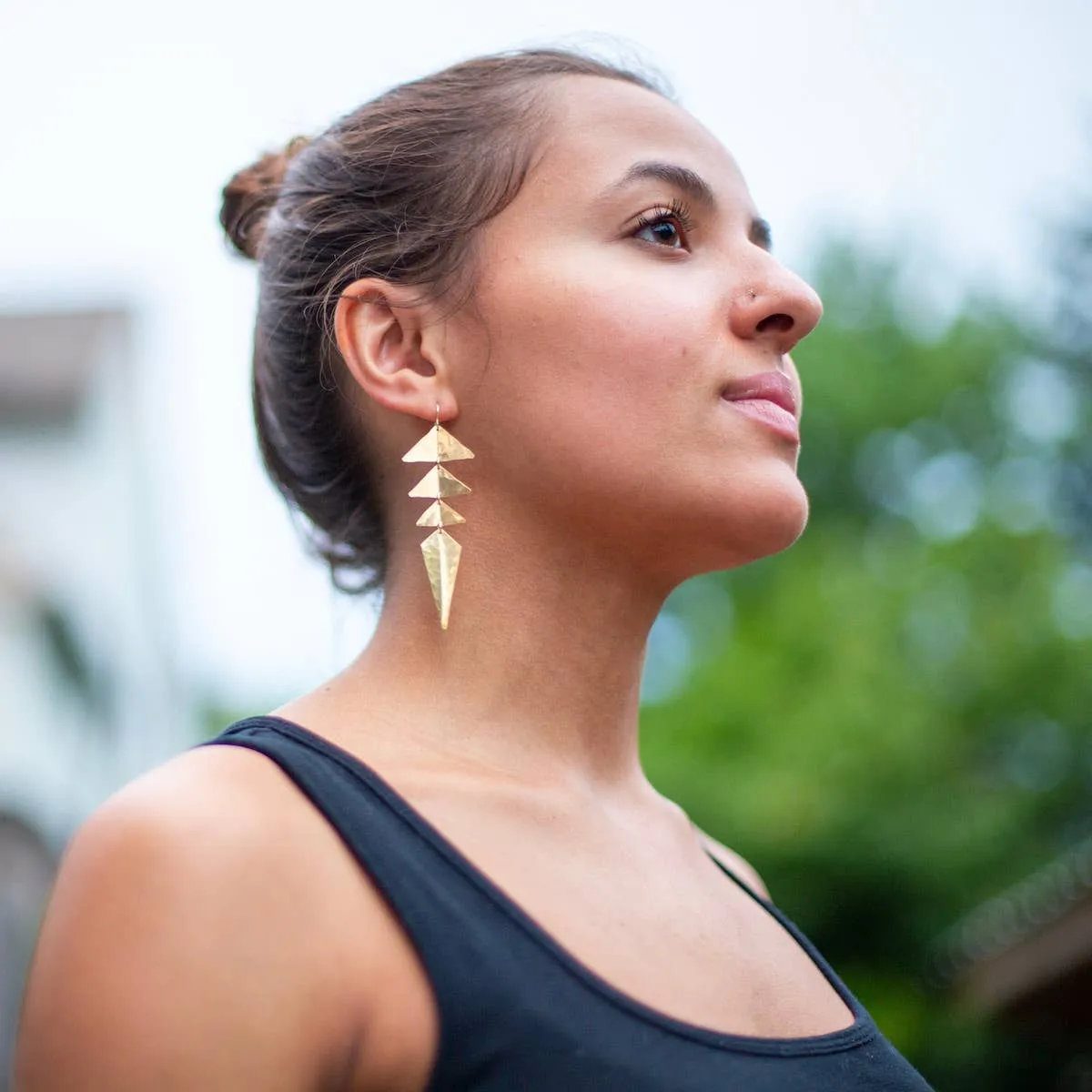 •MOKI• gold dangle earrings