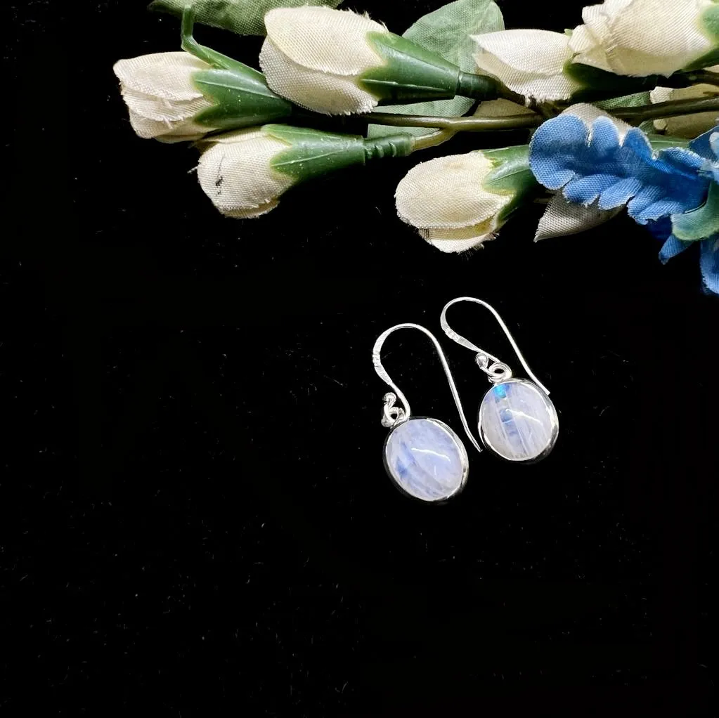Moonstone Earrings in Silver