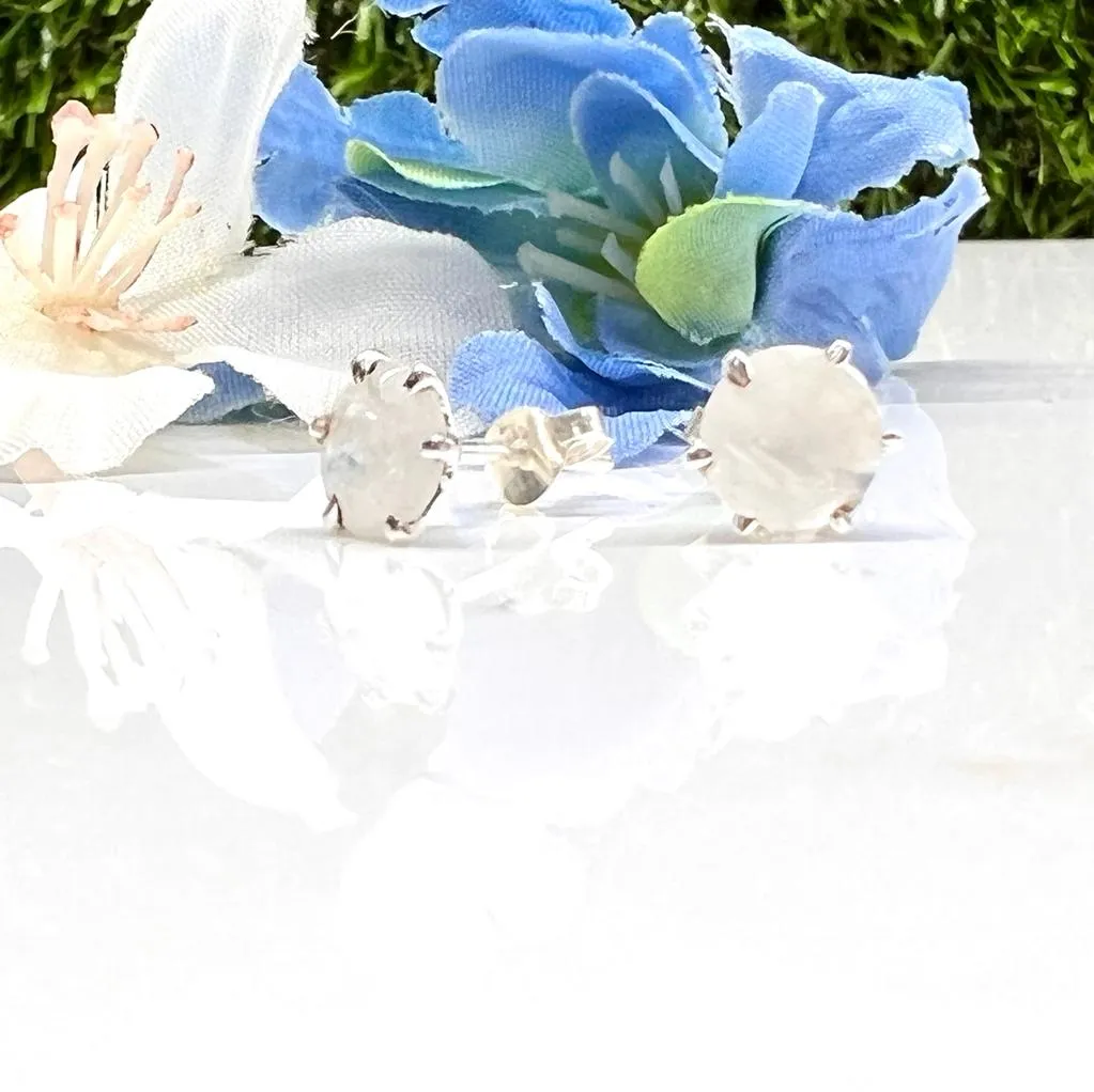 Moonstone Earrings in Silver