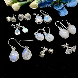 Moonstone Earrings in Silver