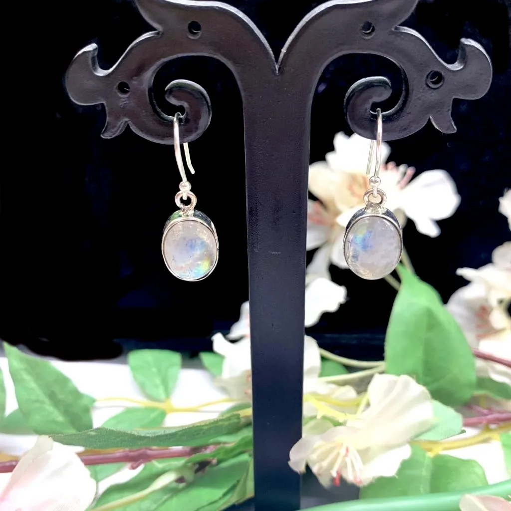 Moonstone Earrings in Silver