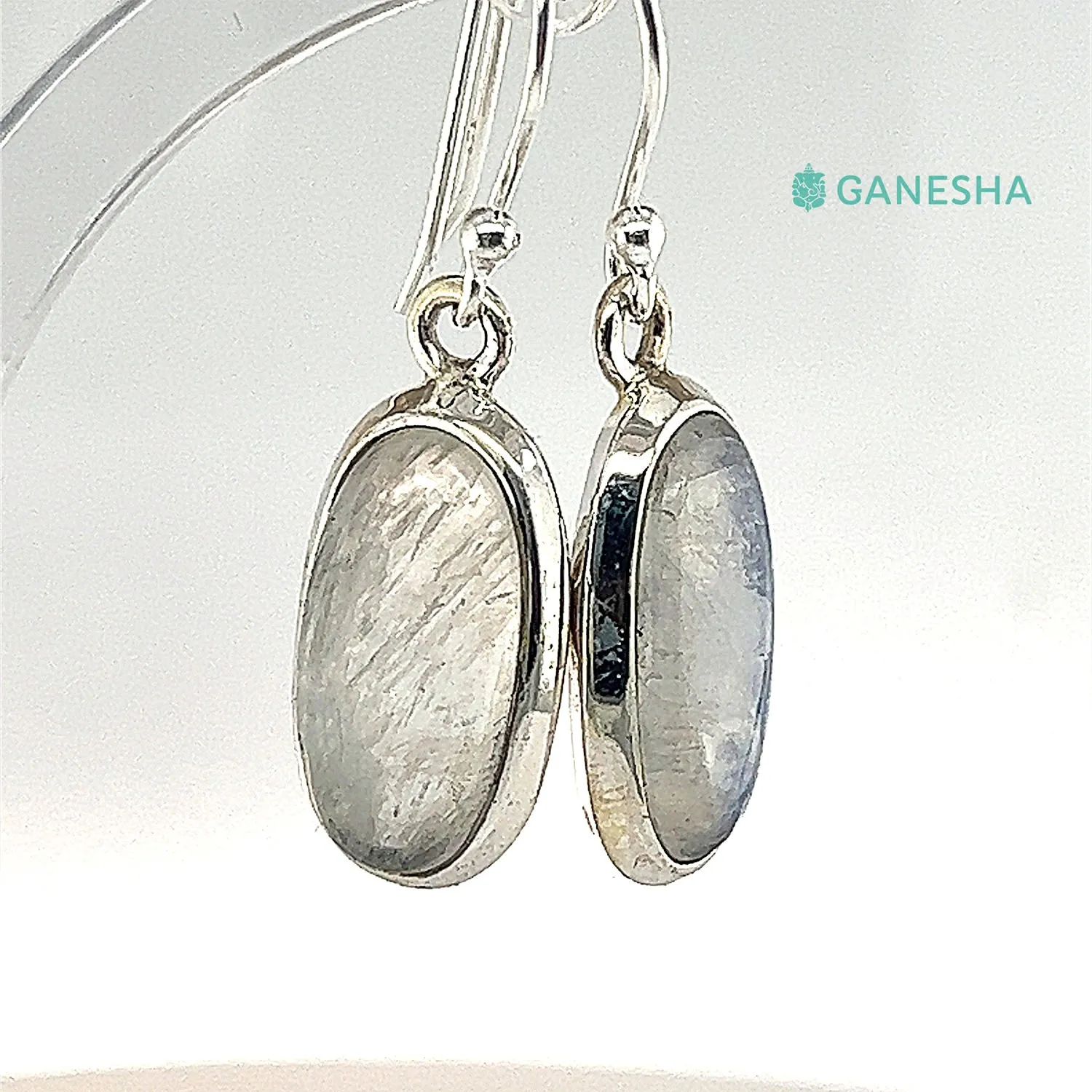 Moonstone Oval Earrings (925) Sterling Silver