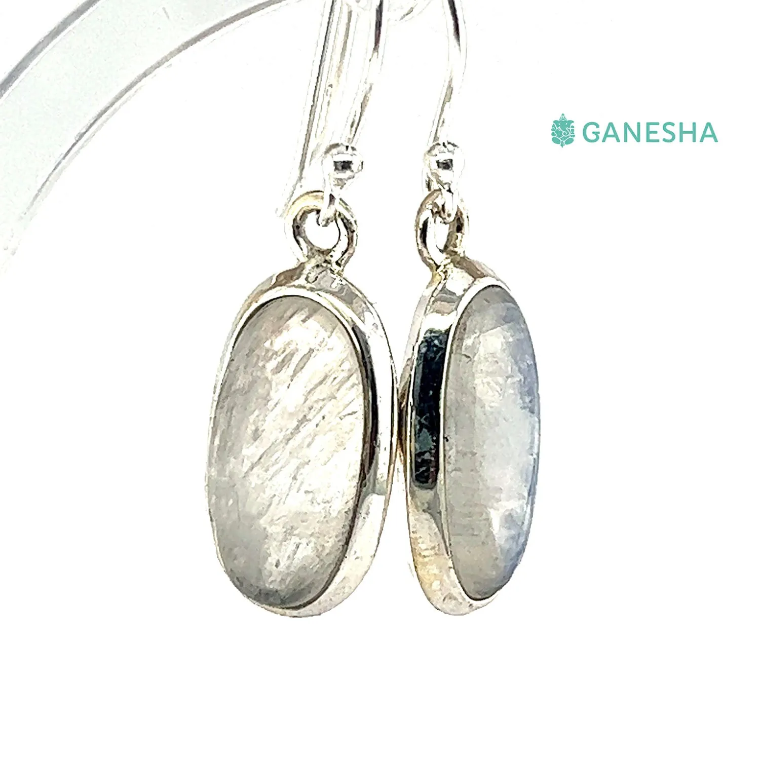 Moonstone Oval Earrings (925) Sterling Silver