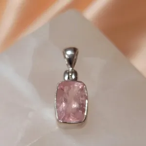 Morganite Pendant .925 Silver for Heart Healing and Love