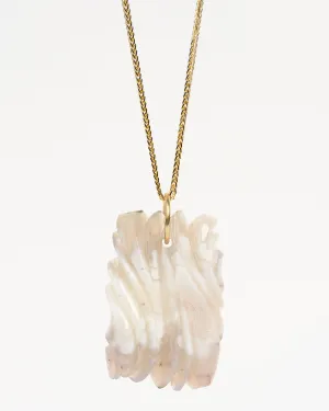 Moroccan Ghost Agate Carved Pendant