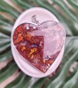 Moss Agate Pendant (High Quality) for Grounding and Manifesting .925 Sliver
