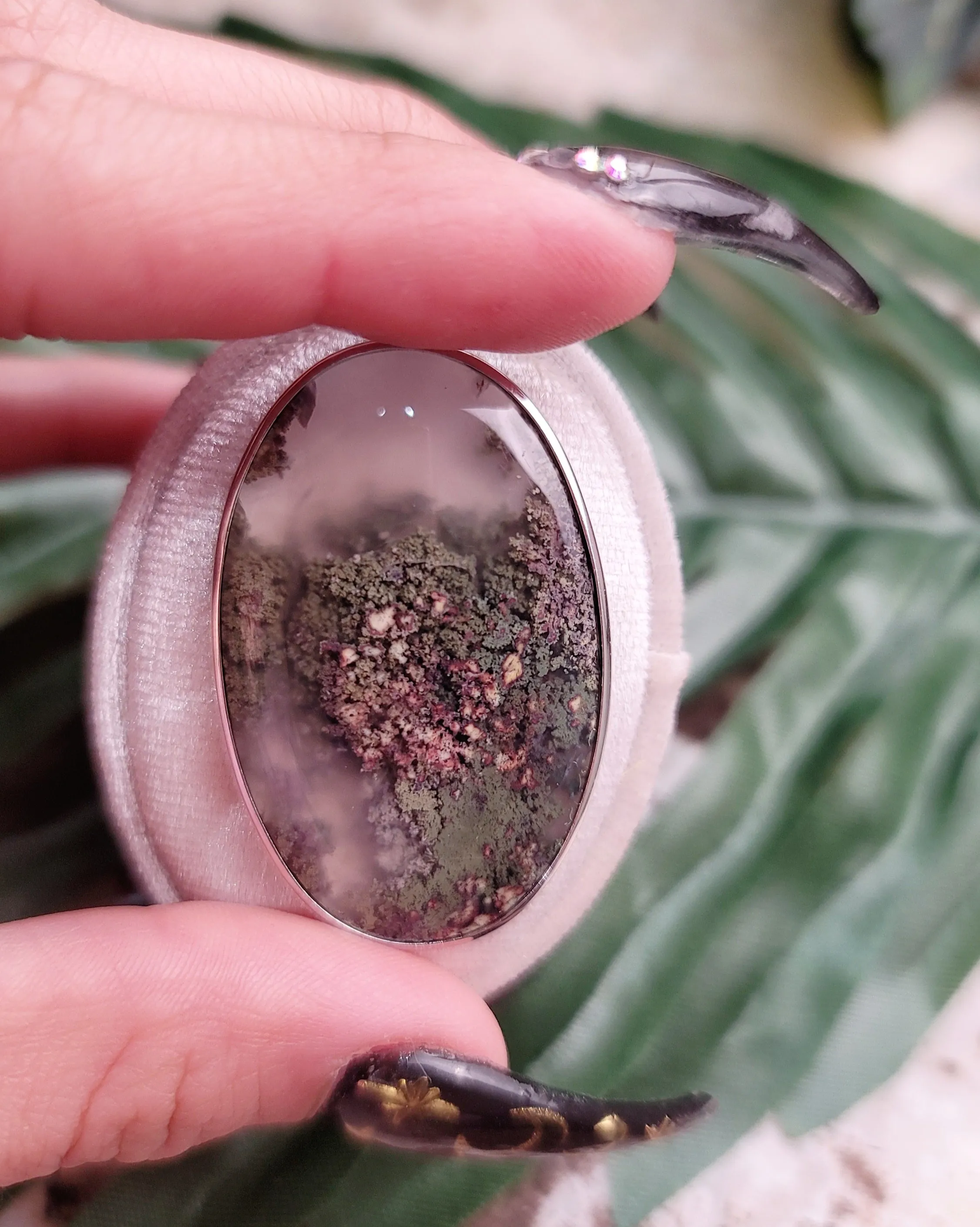 Moss Agate Pendant (High Quality) for Grounding and Manifesting .925 Sliver