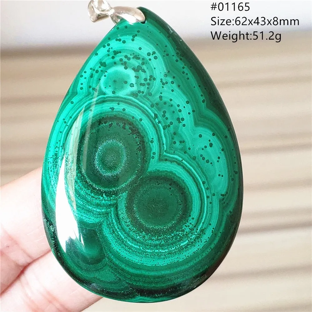 Natural Green Malachite Chrysocolla Bead Pendant Women Men Malachite Pendant Necklace Fashion Jewelry Gemstone AAAAAA