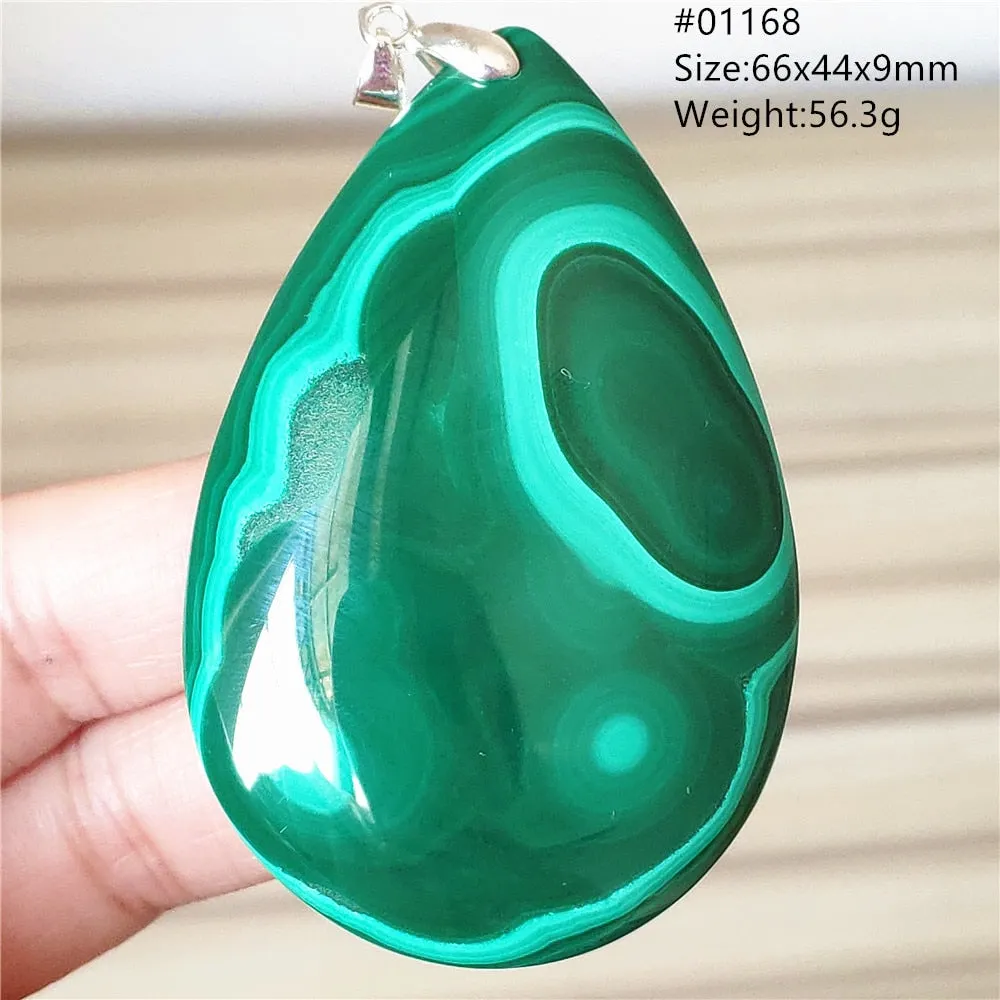 Natural Green Malachite Chrysocolla Bead Pendant Women Men Malachite Pendant Necklace Fashion Jewelry Gemstone AAAAAA