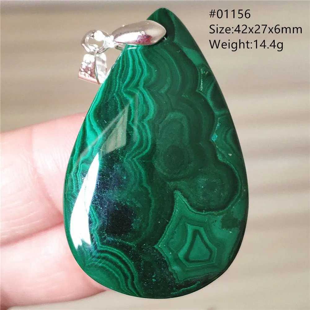 Natural Green Malachite Chrysocolla Bead Pendant Women Men Malachite Pendant Necklace Fashion Jewelry Gemstone AAAAAA