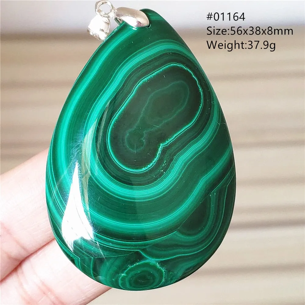 Natural Green Malachite Chrysocolla Bead Pendant Women Men Malachite Pendant Necklace Fashion Jewelry Gemstone AAAAAA
