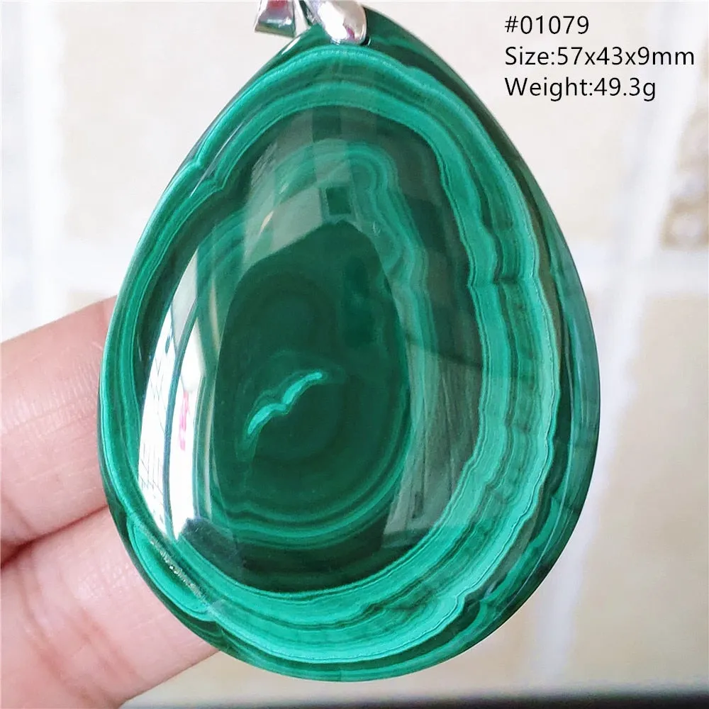 Natural Green Malachite Chrysocolla Bead Pendant Women Men Malachite Pendant Necklace Fashion Jewelry Gemstone AAAAAA
