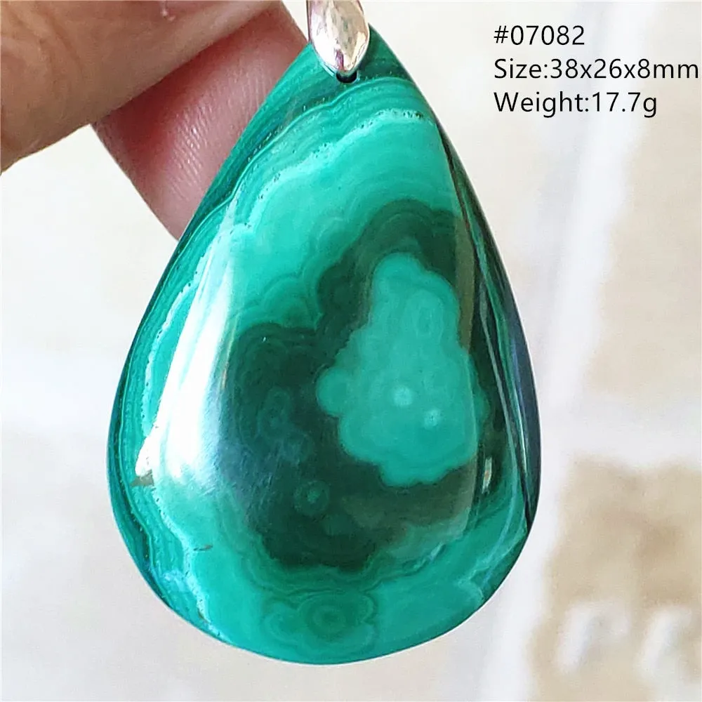 Natural Green Malachite Chrysocolla Bead Pendant Women Men Malachite Pendant Necklace Fashion Jewelry Gemstone AAAAAA