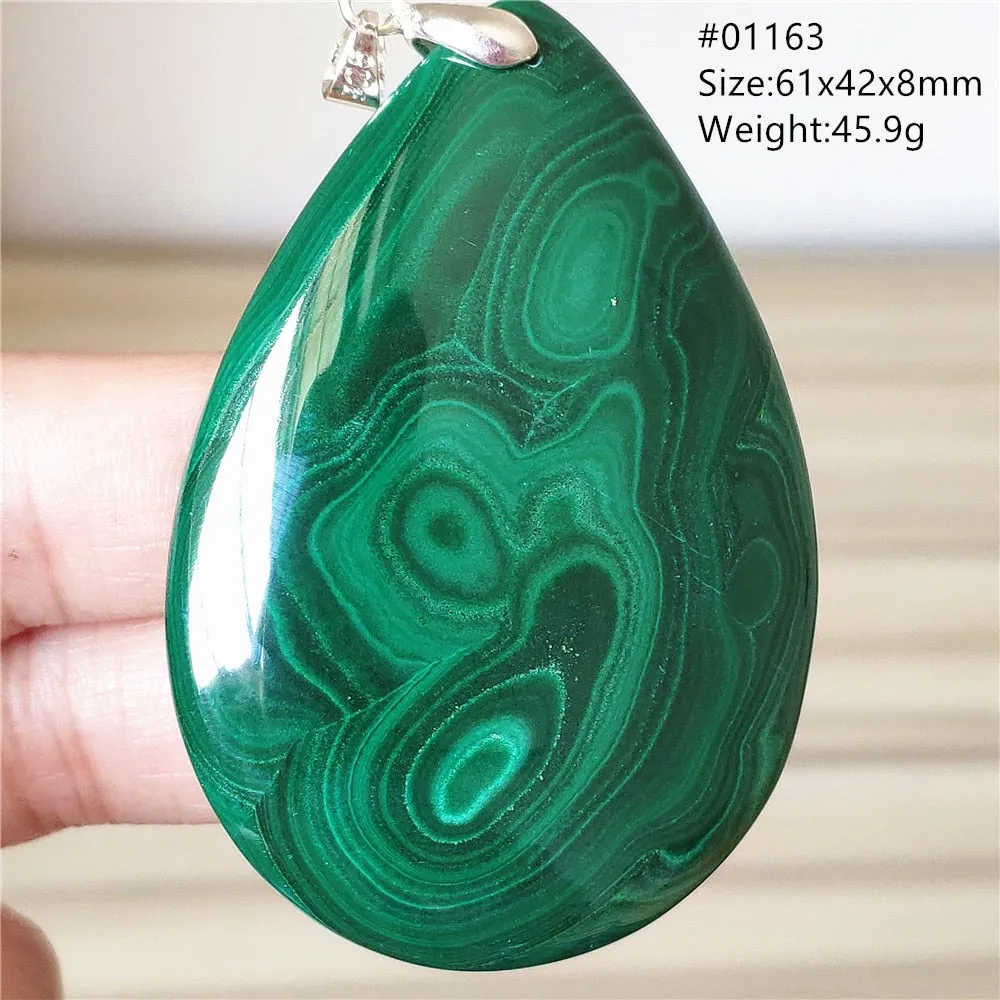 Natural Green Malachite Chrysocolla Bead Pendant Women Men Malachite Pendant Necklace Fashion Jewelry Gemstone AAAAAA