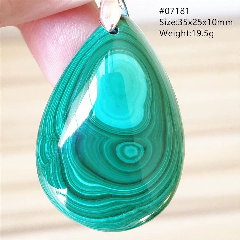 Natural Green Malachite Chrysocolla Bead Pendant Women Men Malachite Pendant Necklace Fashion Jewelry Gemstone AAAAAA