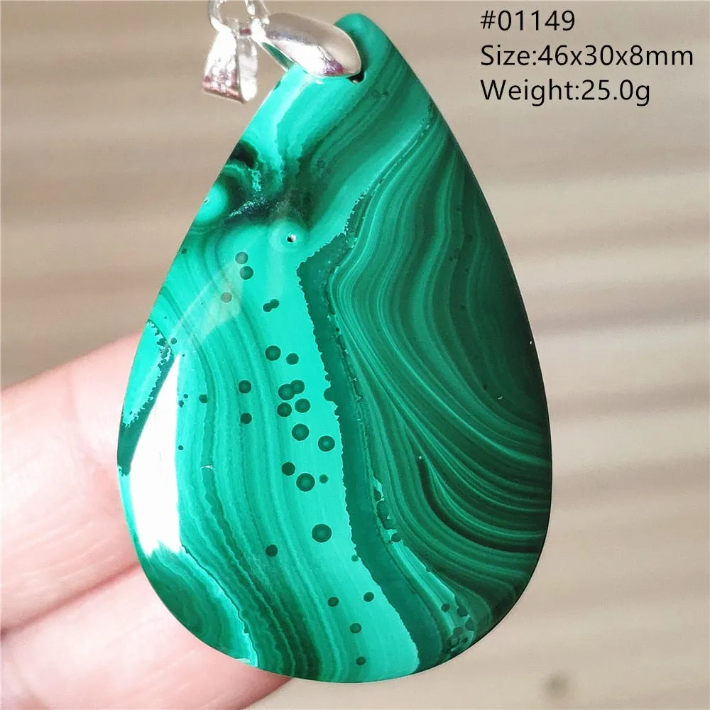 Natural Green Malachite Chrysocolla Bead Pendant Women Men Malachite Pendant Necklace Fashion Jewelry Gemstone AAAAAA