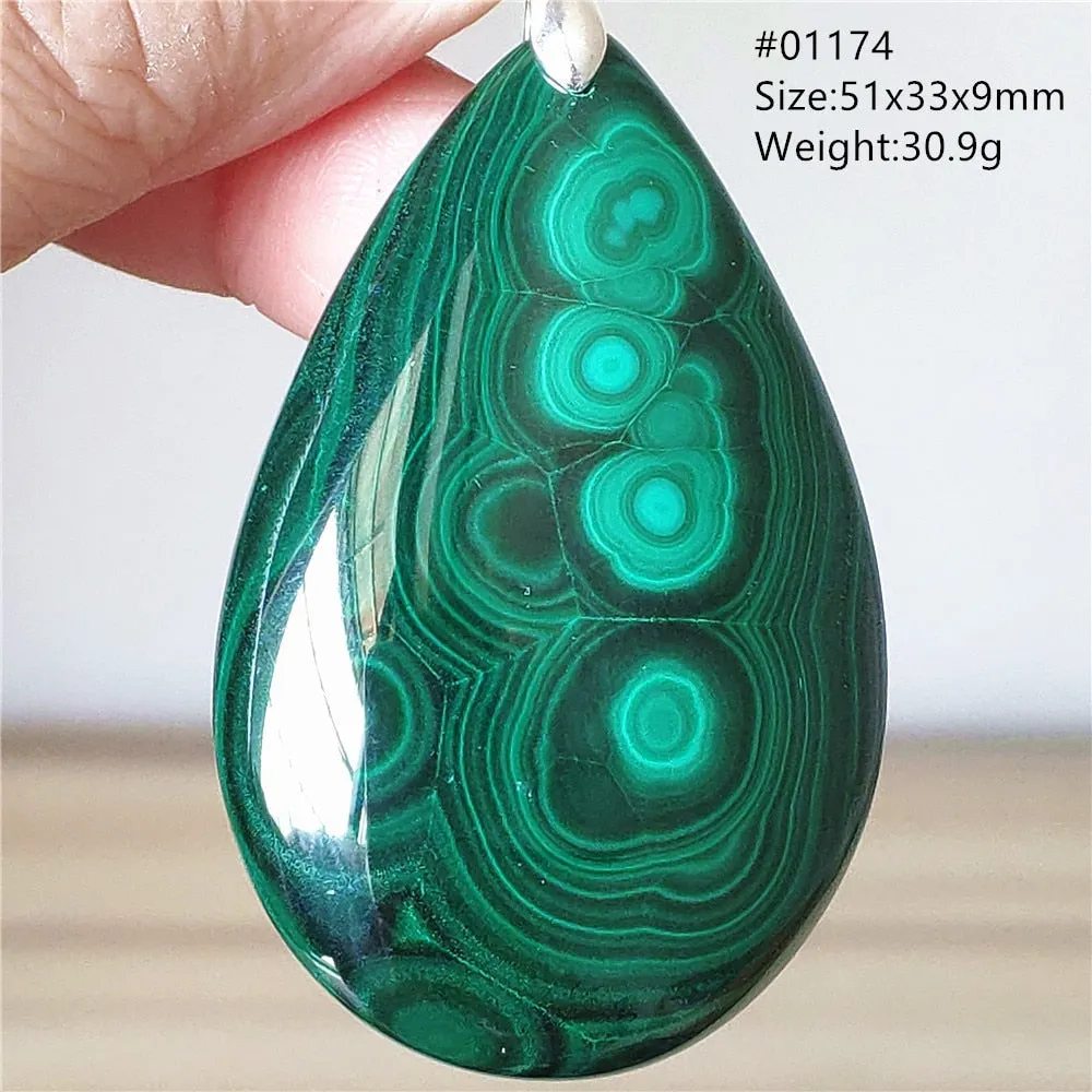 Natural Green Malachite Chrysocolla Bead Pendant Women Men Malachite Pendant Necklace Fashion Jewelry Gemstone AAAAAA