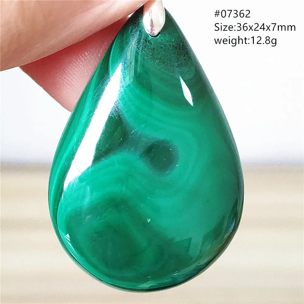 Natural Green Malachite Chrysocolla Bead Pendant Women Men Malachite Pendant Necklace Fashion Jewelry Gemstone AAAAAA