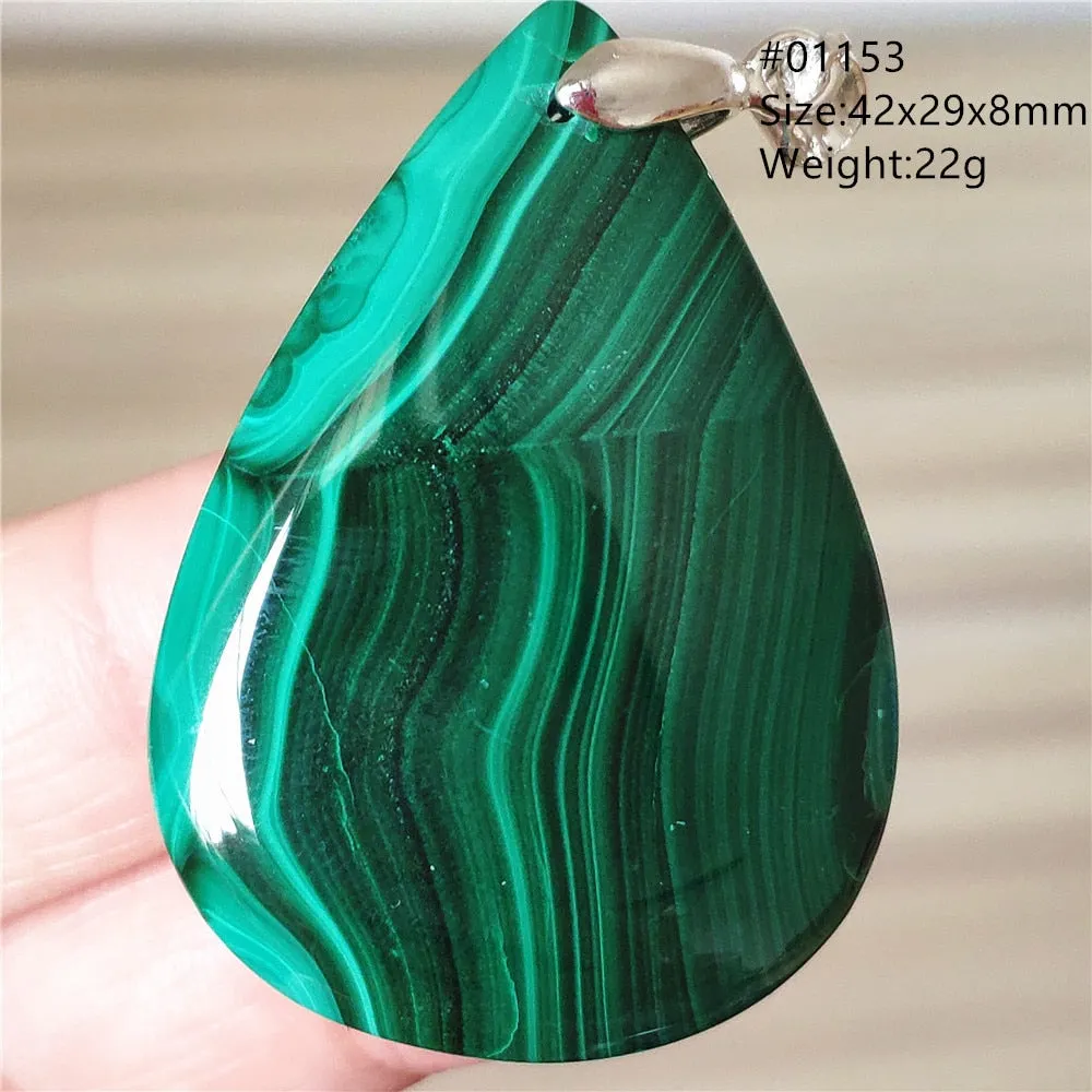 Natural Green Malachite Chrysocolla Bead Pendant Women Men Malachite Pendant Necklace Fashion Jewelry Gemstone AAAAAA